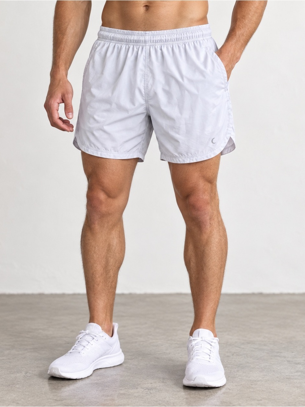 Zyia Athletic Shorts Mens Small Active Gym Training Stretch White